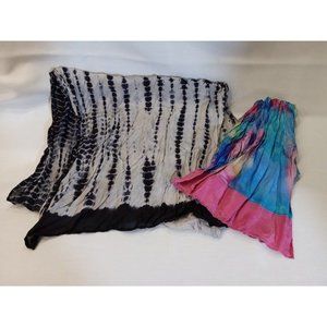 Bundle of Tie‎ Dye Scarves for Women (9e3)